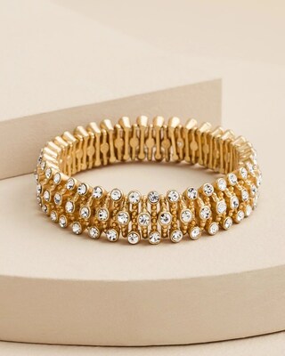 Goldtone & Rhinestone Stretch Bracelet