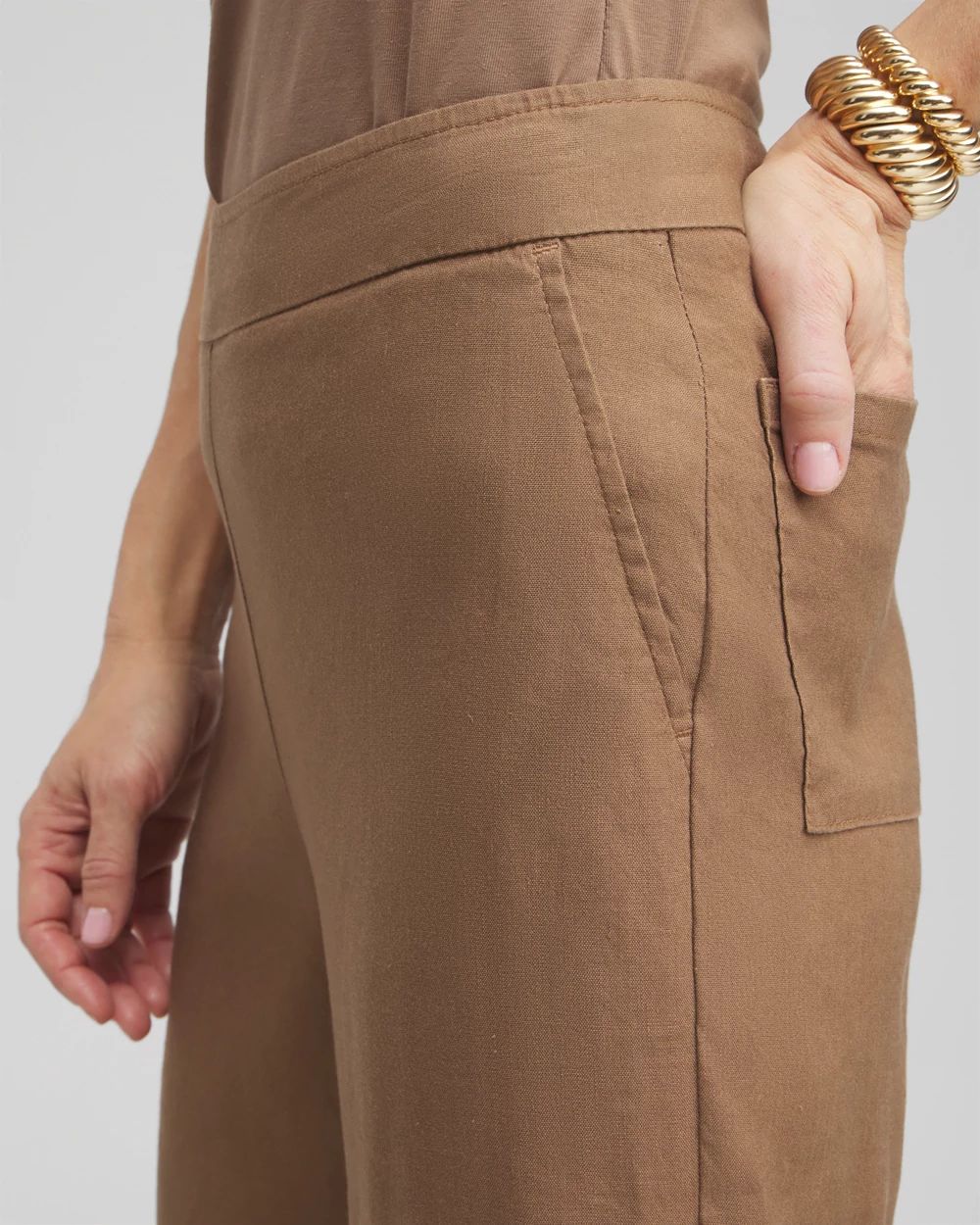 Petite Linen Blend Pants