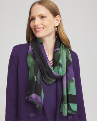 Floral Watercolor Oblong Scarf