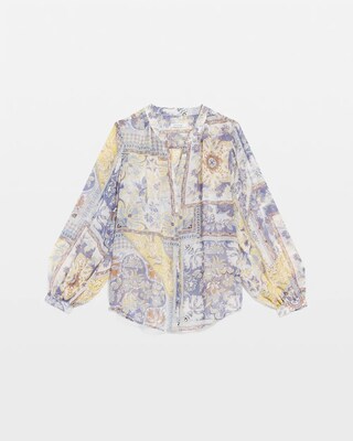 Artisinal Georgette Blouson-Sleeve Blouse click to view larger image.