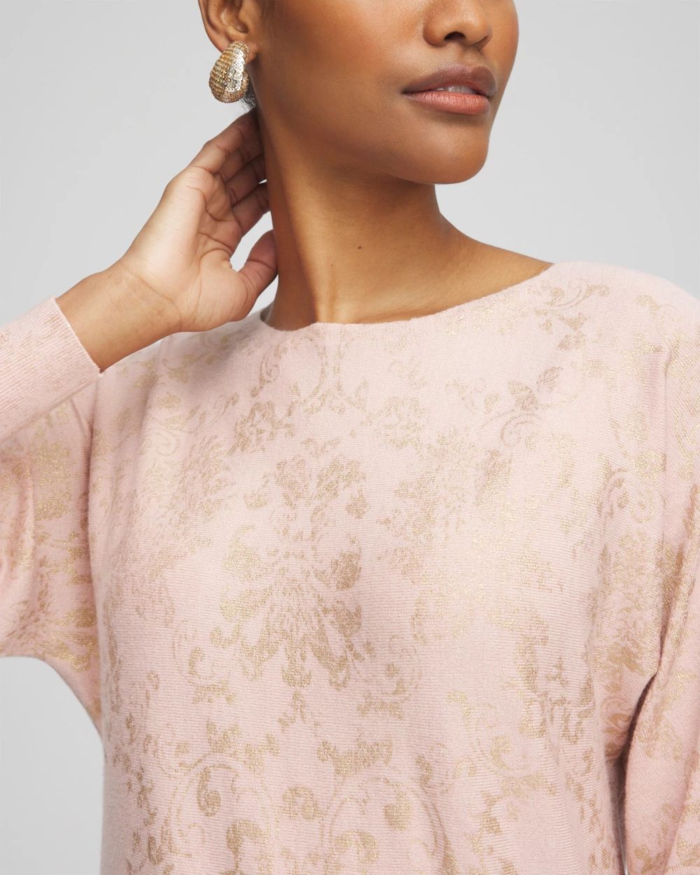 Ecovero™ Foiled Dolman-Sleeve Pullover