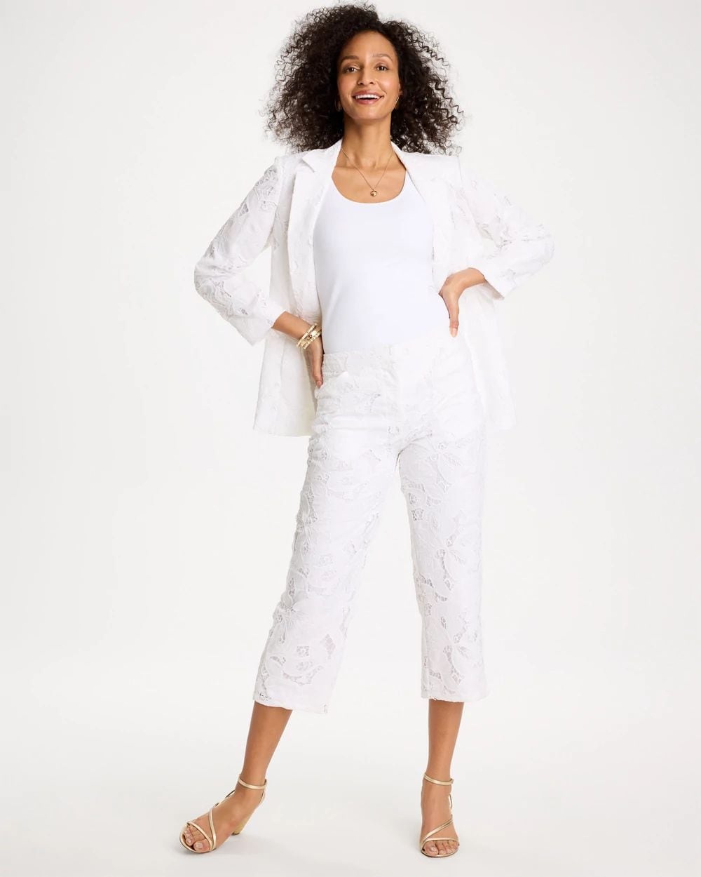 Novelty Lace Cropped Pants