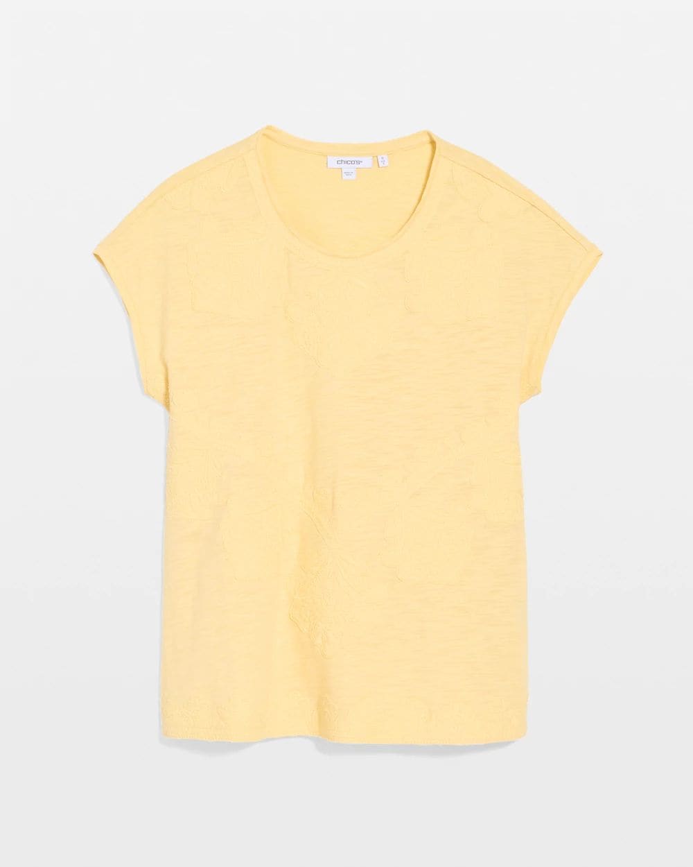 Monochrome Embroidered Cap-Sleeve Tee click to view larger image.