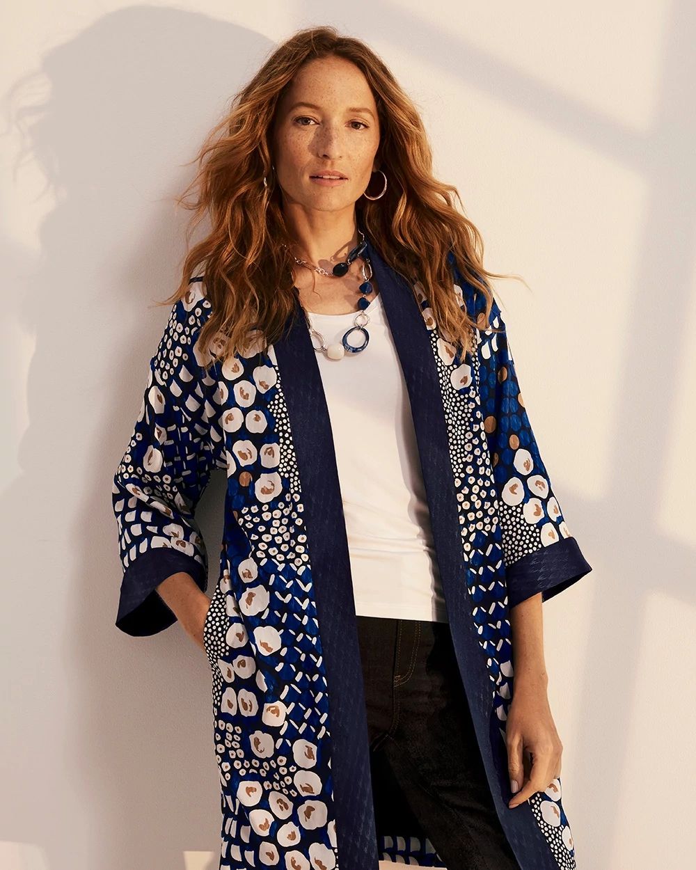 Mixed Dot Crepe Kimono