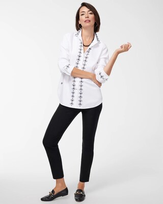 No Iron Stretch Embroidered Shirt