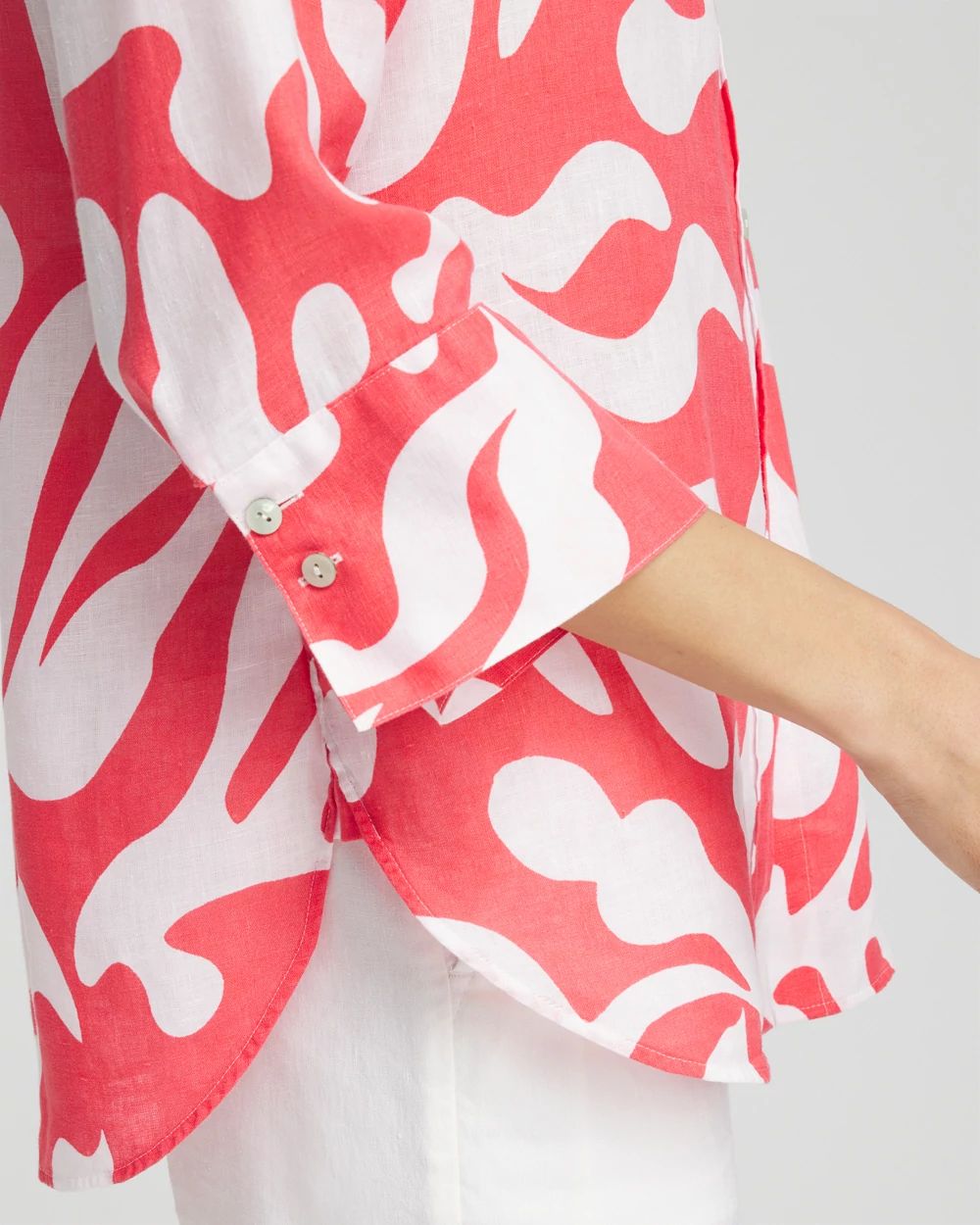 No Iron™ Linen Reef 3/4 Sleeve Shirt