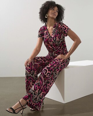 Travelers Scroll Print Jumpsuit