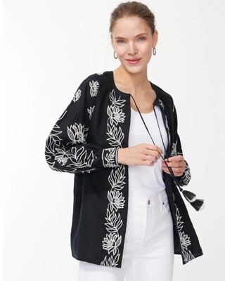 Linen Embroidered Blouse Jacket