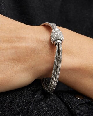 Silver Tone Magnetic Bracelet