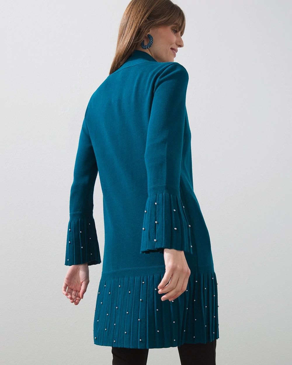 Faux Pleat Embellished Cardigan