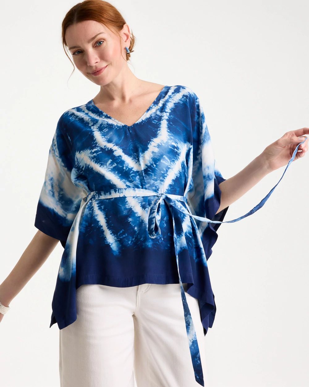 Chevron Tie-Front Poncho