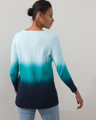 Ombre Crew Neck Pullover Sweater
