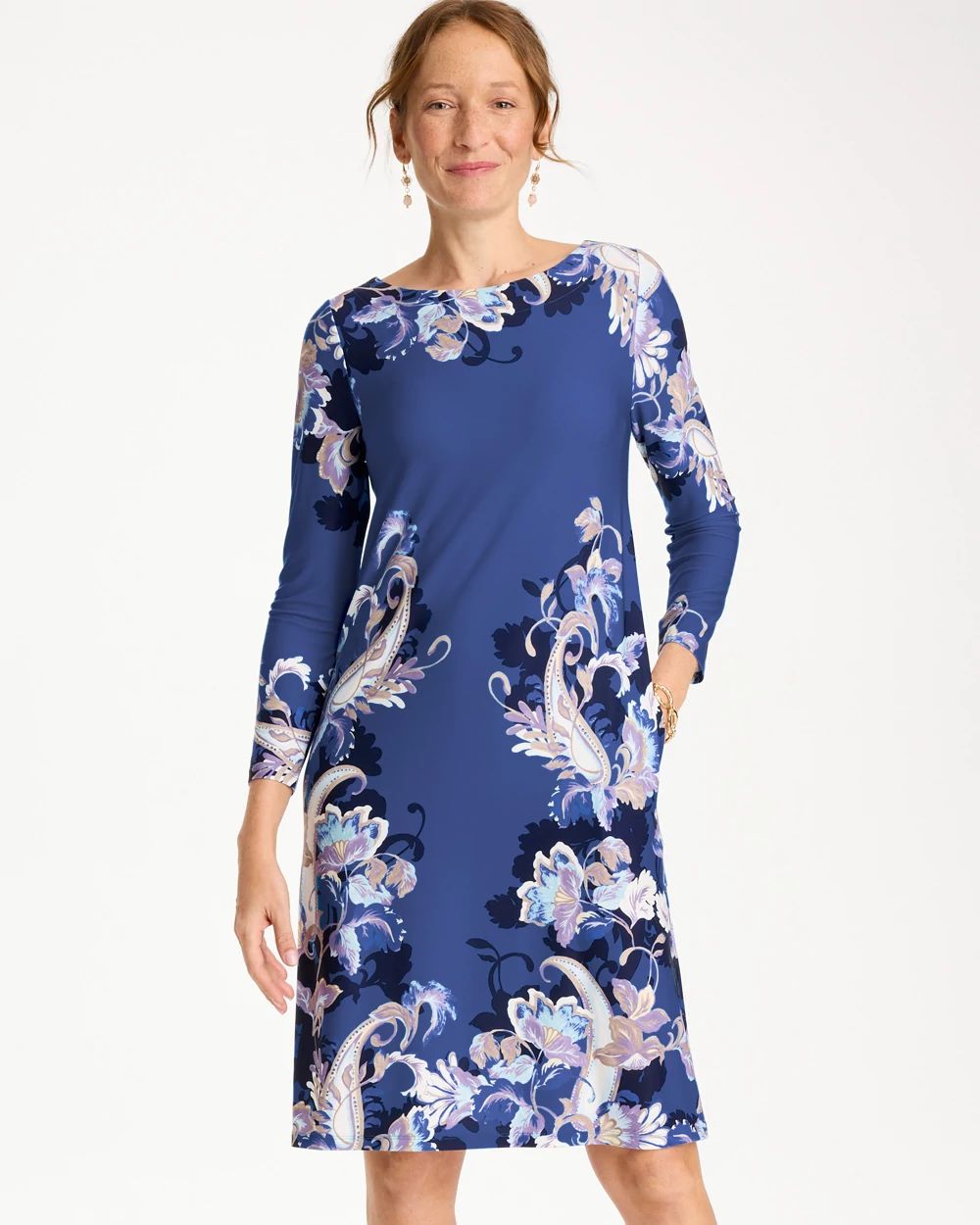 Jersey Knit Baroque Shift Dress