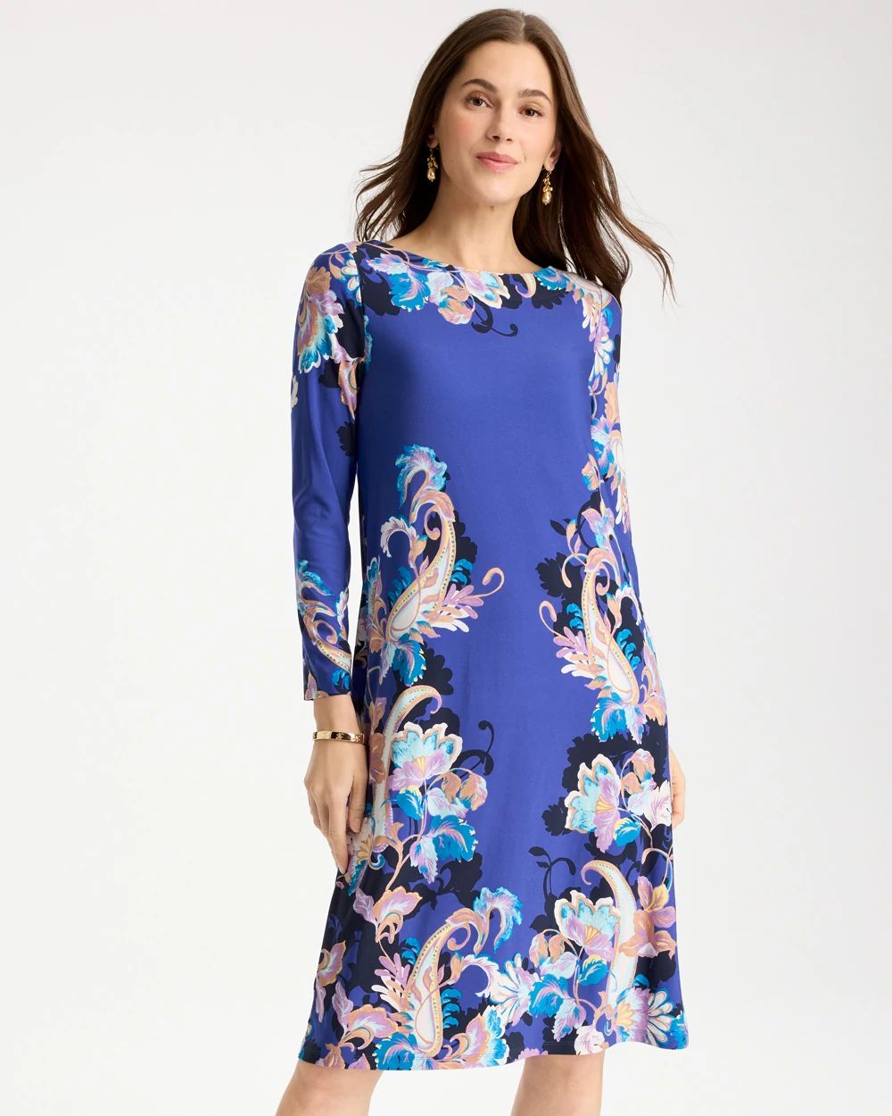 Jersey Knit Baroque Shift Dress