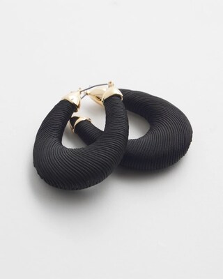 Black Thread Wrapped Hoops