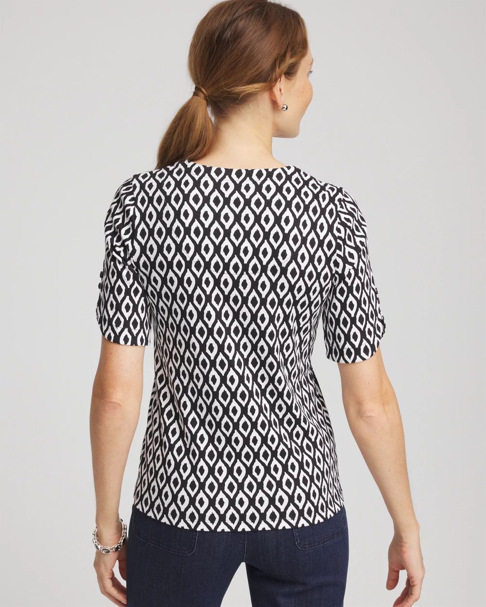 Printed Pima Elbow Sleeve Tee