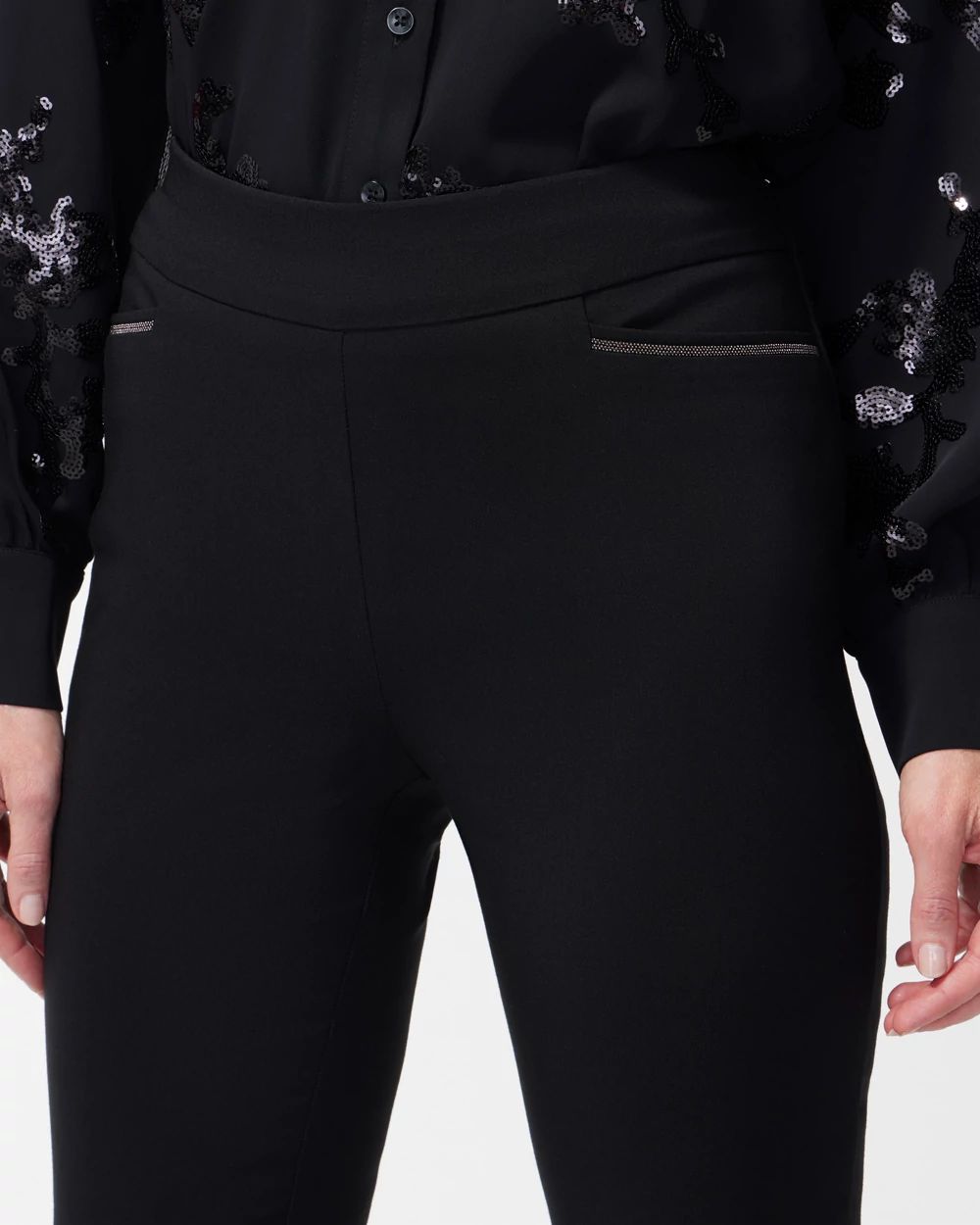 Petite Brigitte Beaded Detail Ankle Pants