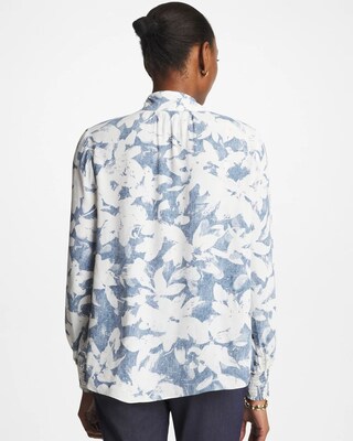 Faux Silk Mockneck Blouse click to view larger image.