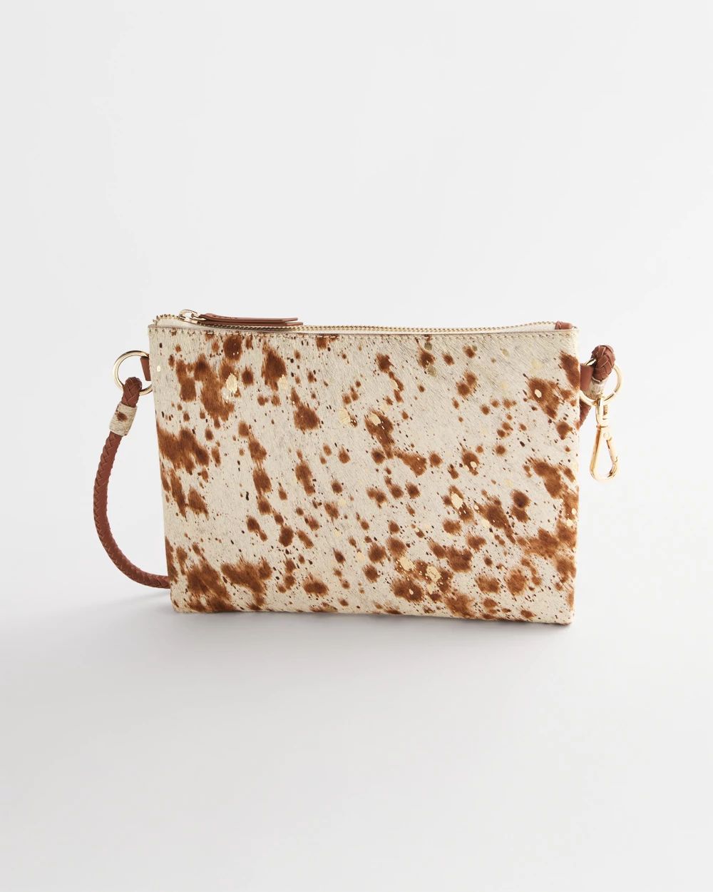 Cow-Print-Motif Convertible Bag