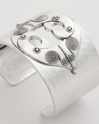 Silver Tone Cuff Hinge Bracelet click to view larger image.