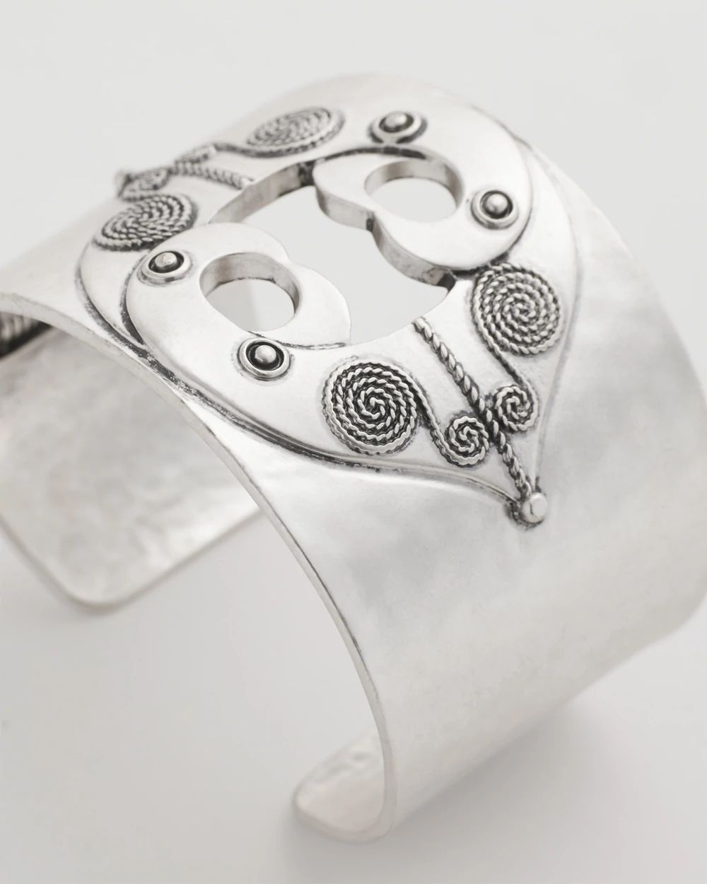 Silver Tone Cuff Hinge Bracelet click to view larger image.