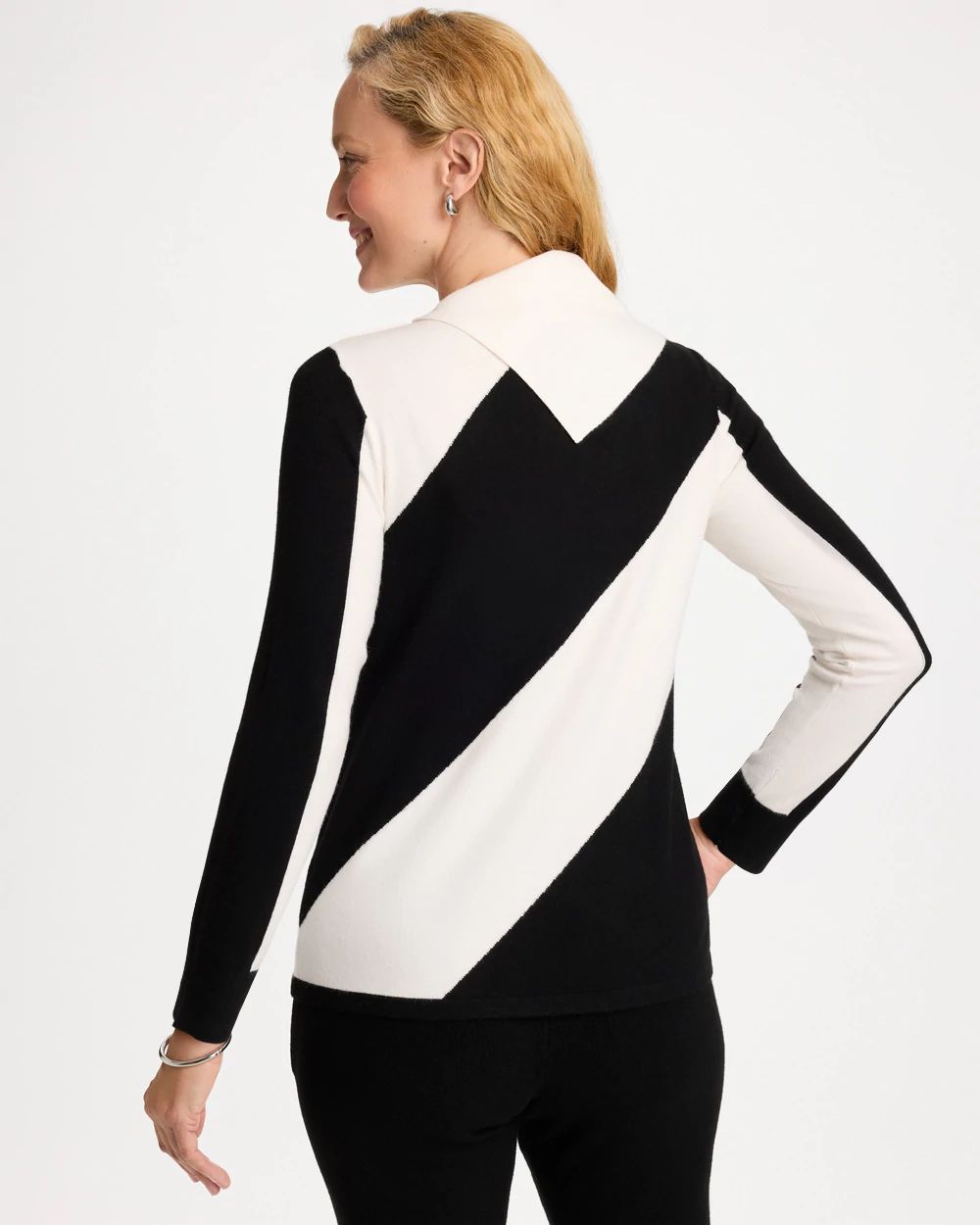 Zenergy® Luxe Intarsia Envelope Neck Pullover click to view larger image.