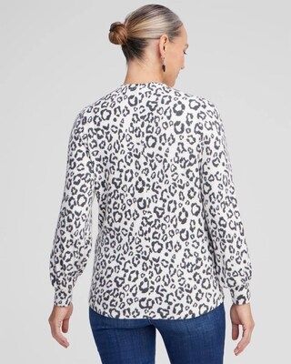 Leopard Tie Front Wrap Cardigan
