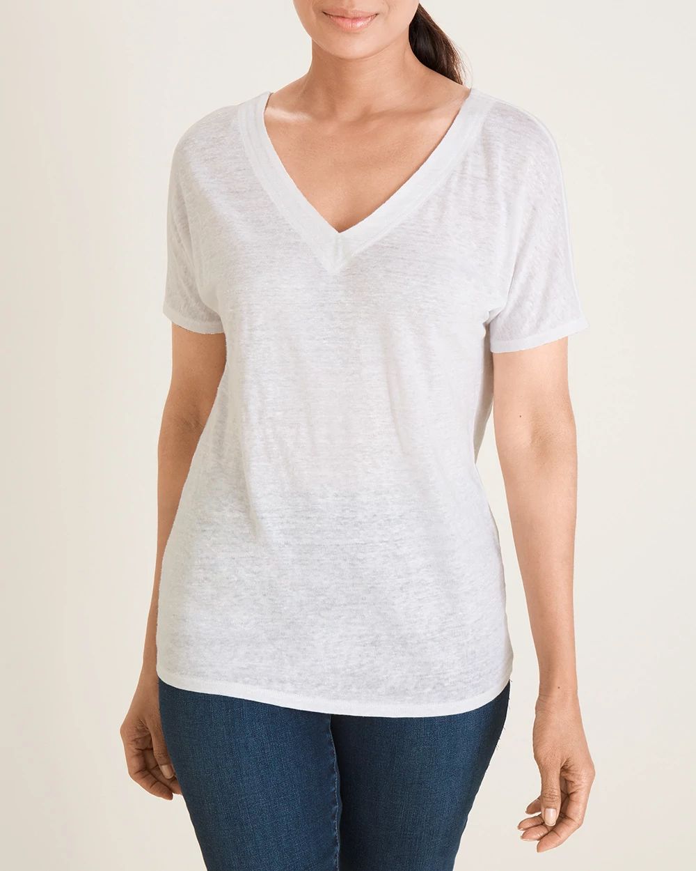 V-Neck Linen Tee
