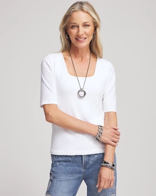 Contour Cotton™ Square Neck Tee