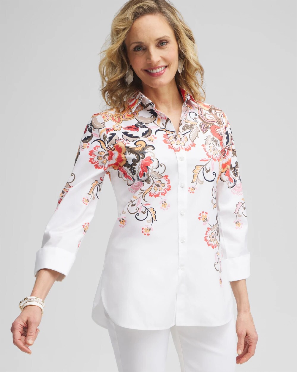 No Iron™ Stretch Warm Floral Shirt