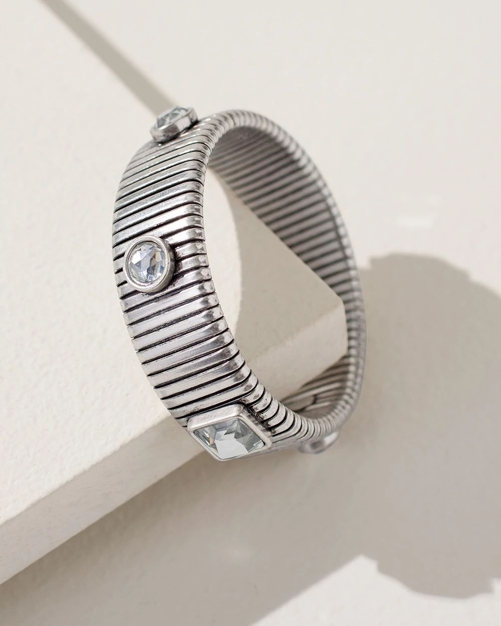 Silver Tone Thick Bracelet