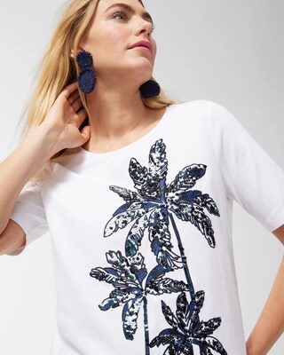 Embellished Palms Tee