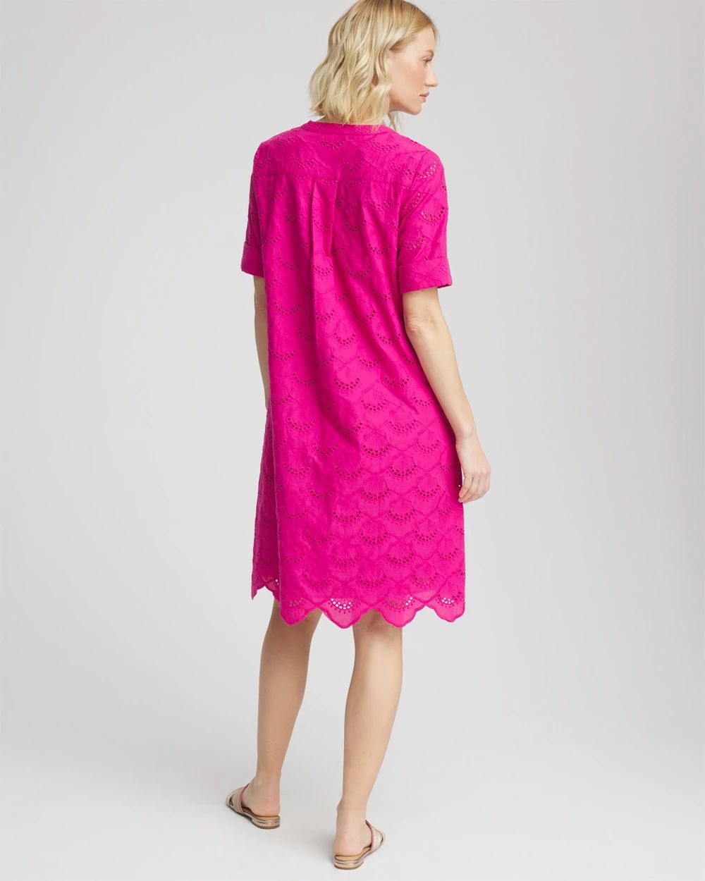Eyelet Popover Dress