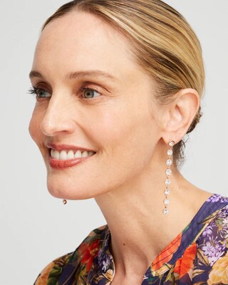 Rose Gold Tone Linear Earrings
