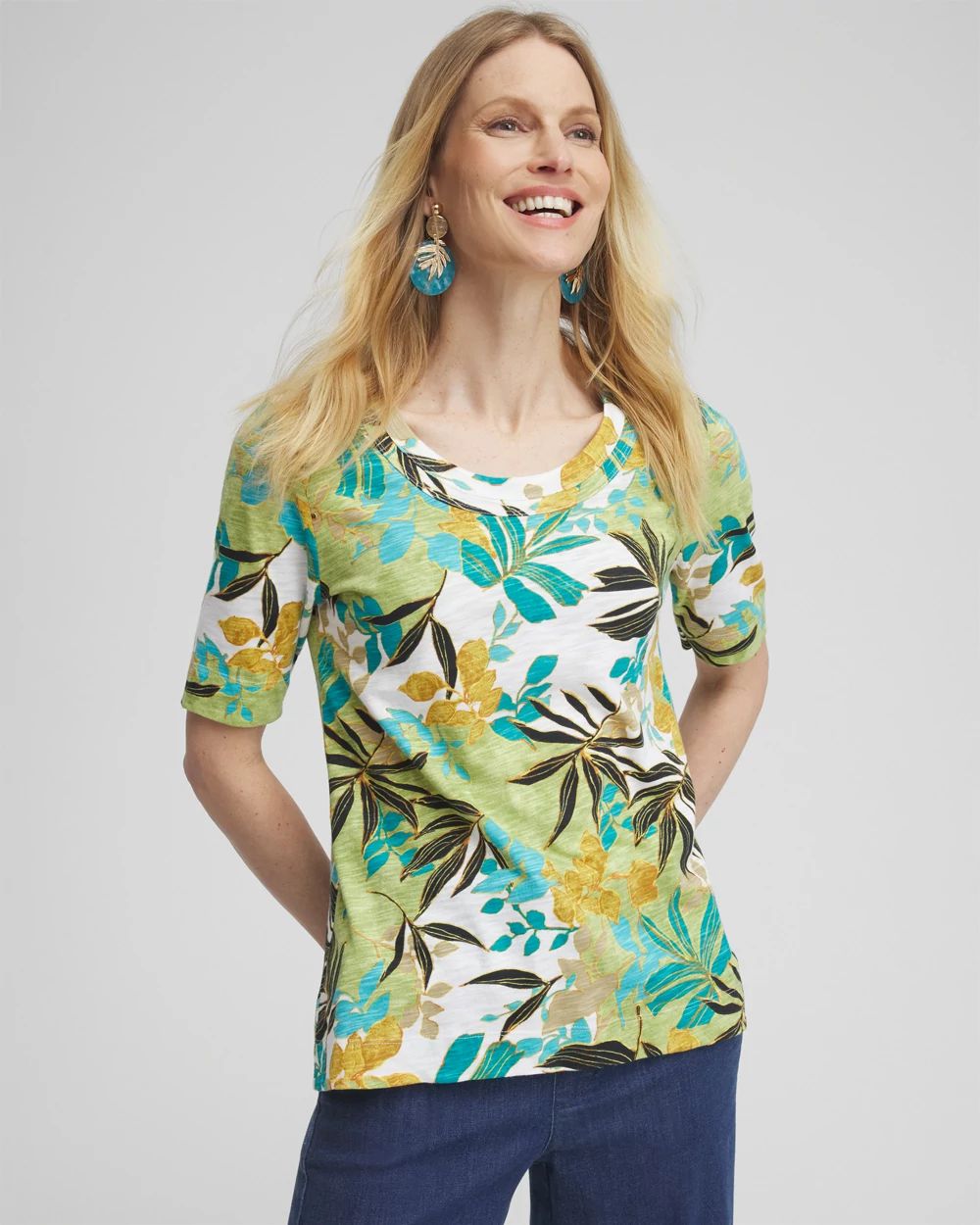 Palms Scoop Neck Tee