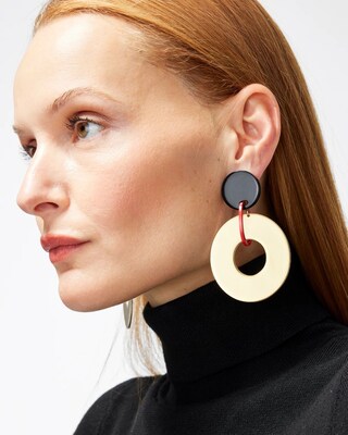 Round Gold Tone Clip-on Earrings