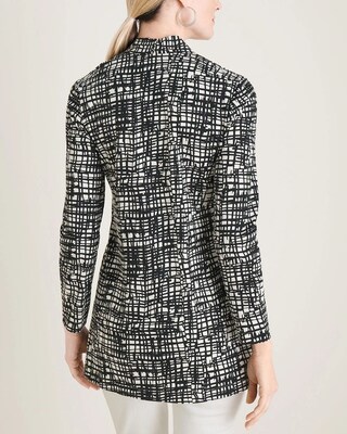 Polished Criss-Cross Print Pima Cotton Tunic