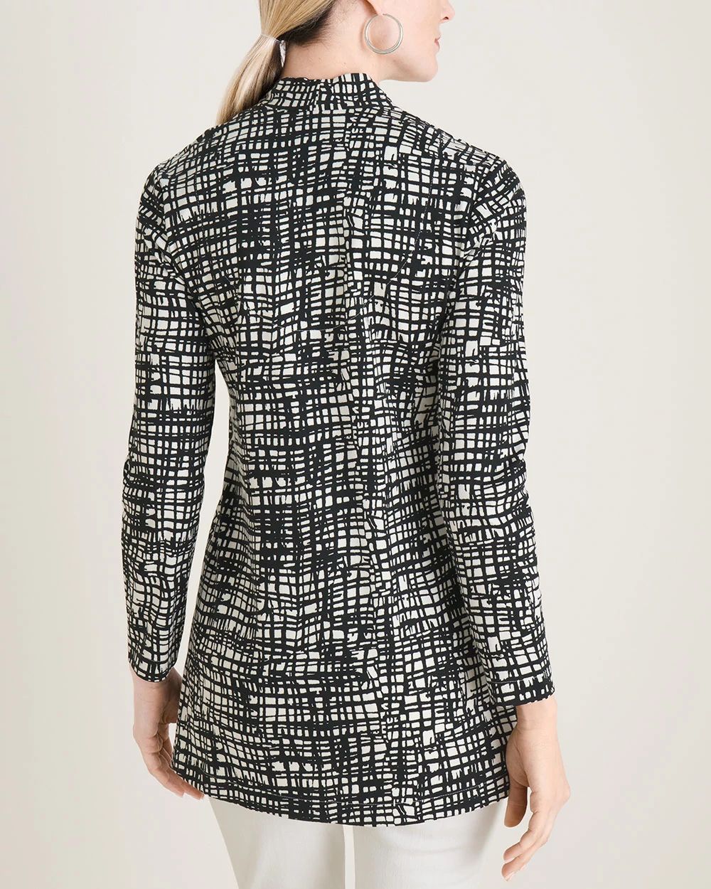 Polished Criss-Cross Print Pima Cotton Tunic