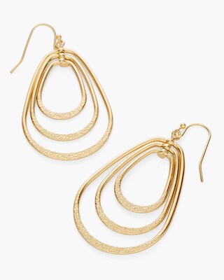 Gold-Tone Circlet Drop-Hoop Earrings