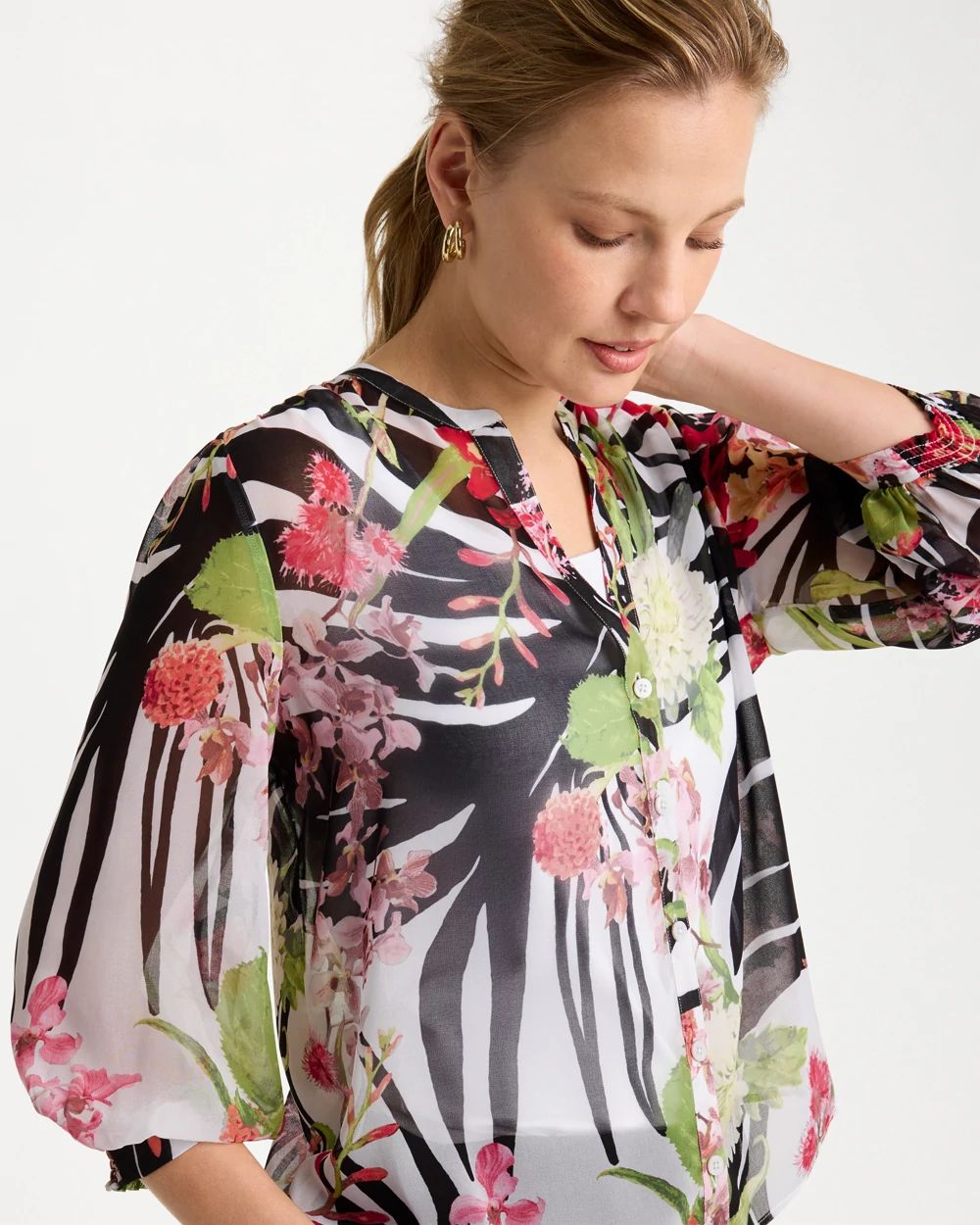 Georgette Lightweight Printed Blouse click to view larger image.