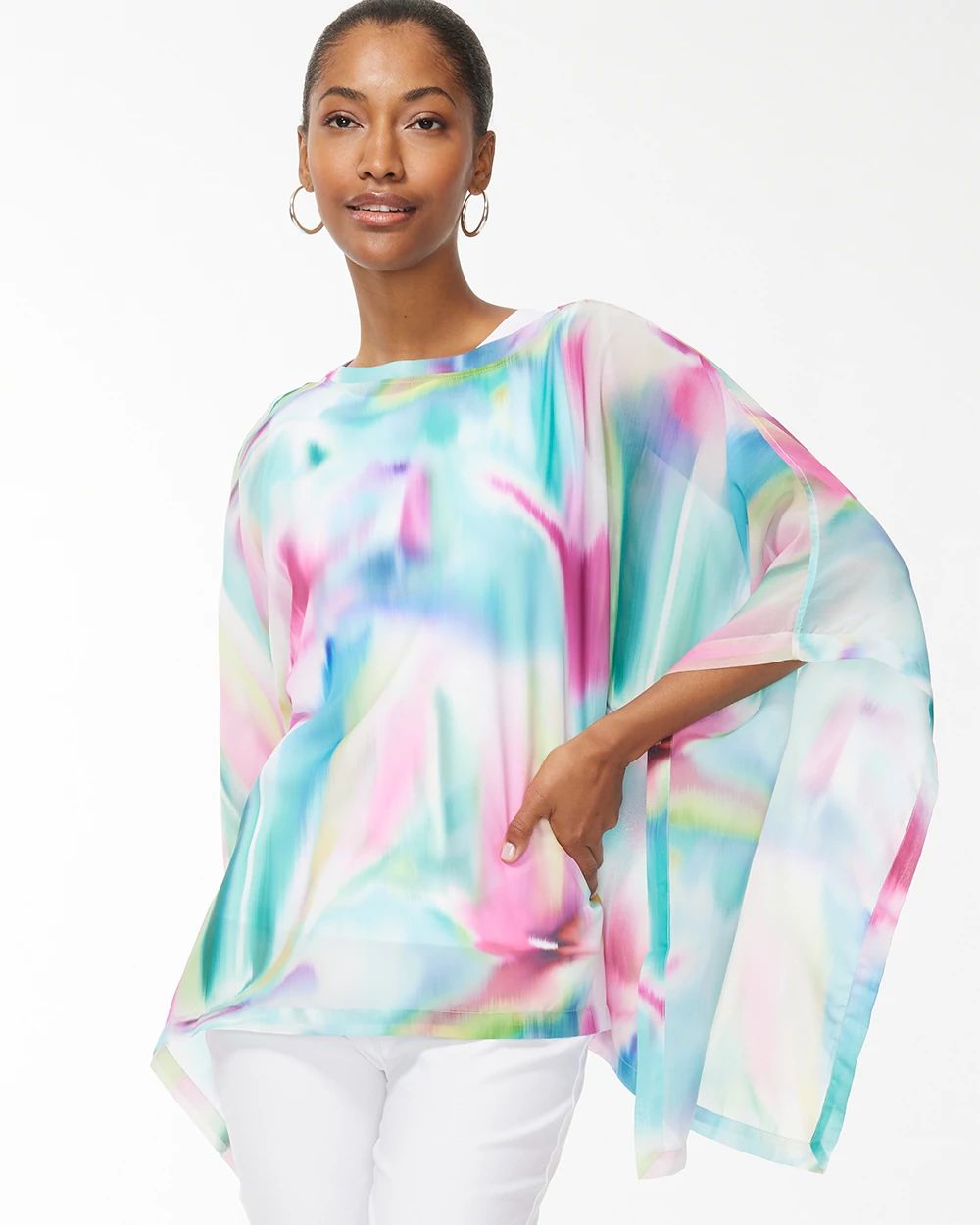 Tie Dye Sheer Poncho