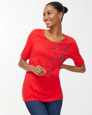 Star Spangled Red Slub Tee