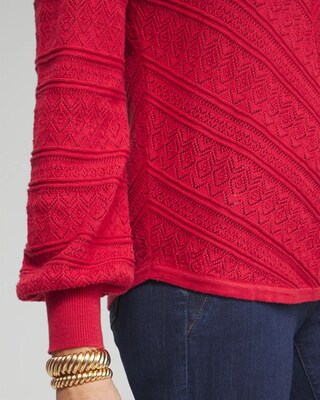 Pointelle Cashmere Blend Pullover click to view larger image.