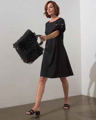 Poplin Faux Pearl Dress