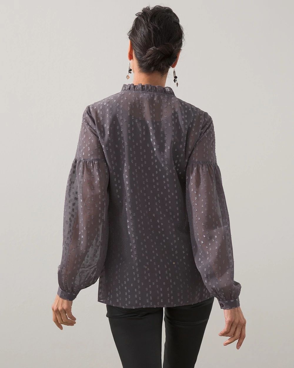 Embellished Metallic Pullover Top