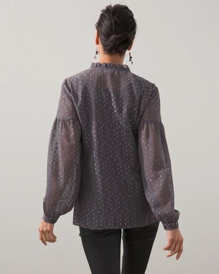 Embellished Metallic Pullover Top