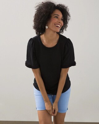 Linen Fringe Sleeve Tee