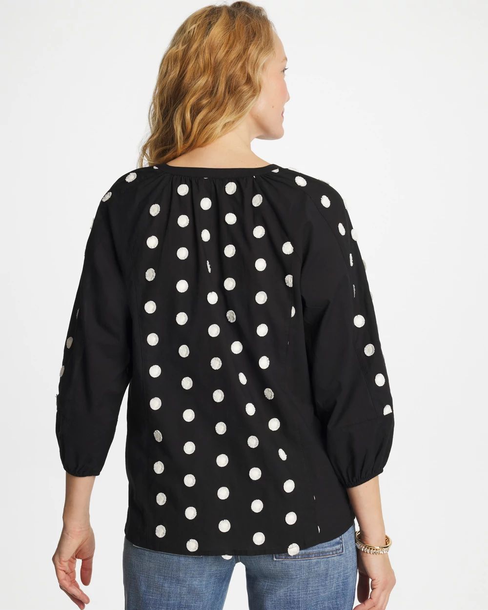 Textured Polka Dot Blouse