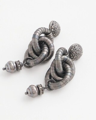 No Droop™ Hematite Link Drop Earrings