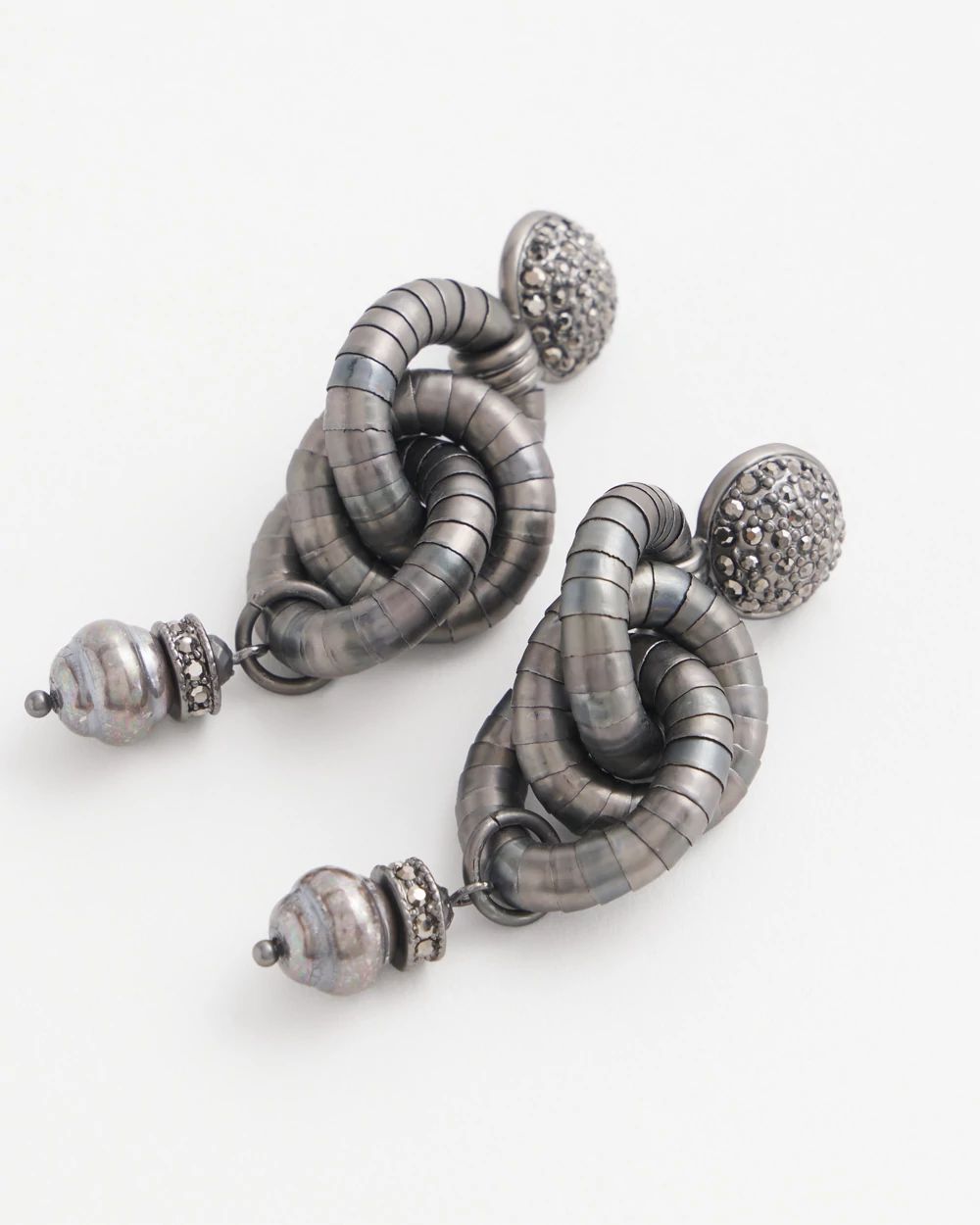 No Droop™ Hematite Link Drop Earrings